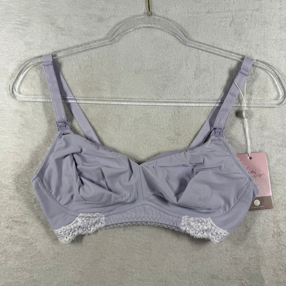 Cake Maternity Plum Melba Nursing Bra Lavender Purple Lace Wireless 32C